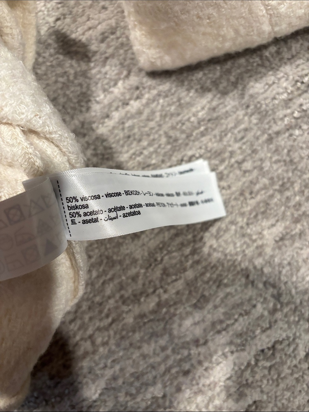 Massimo Dutti Ivory Bouclé Round-Neck Jacket size L - Picture 5 of 7